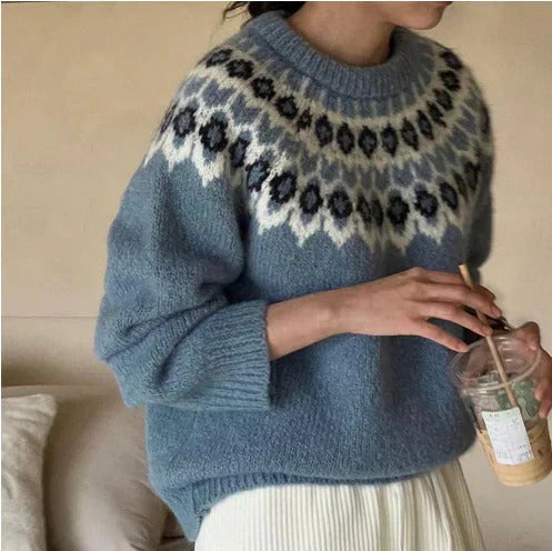 Julia | Stylish Jacquard Sweater