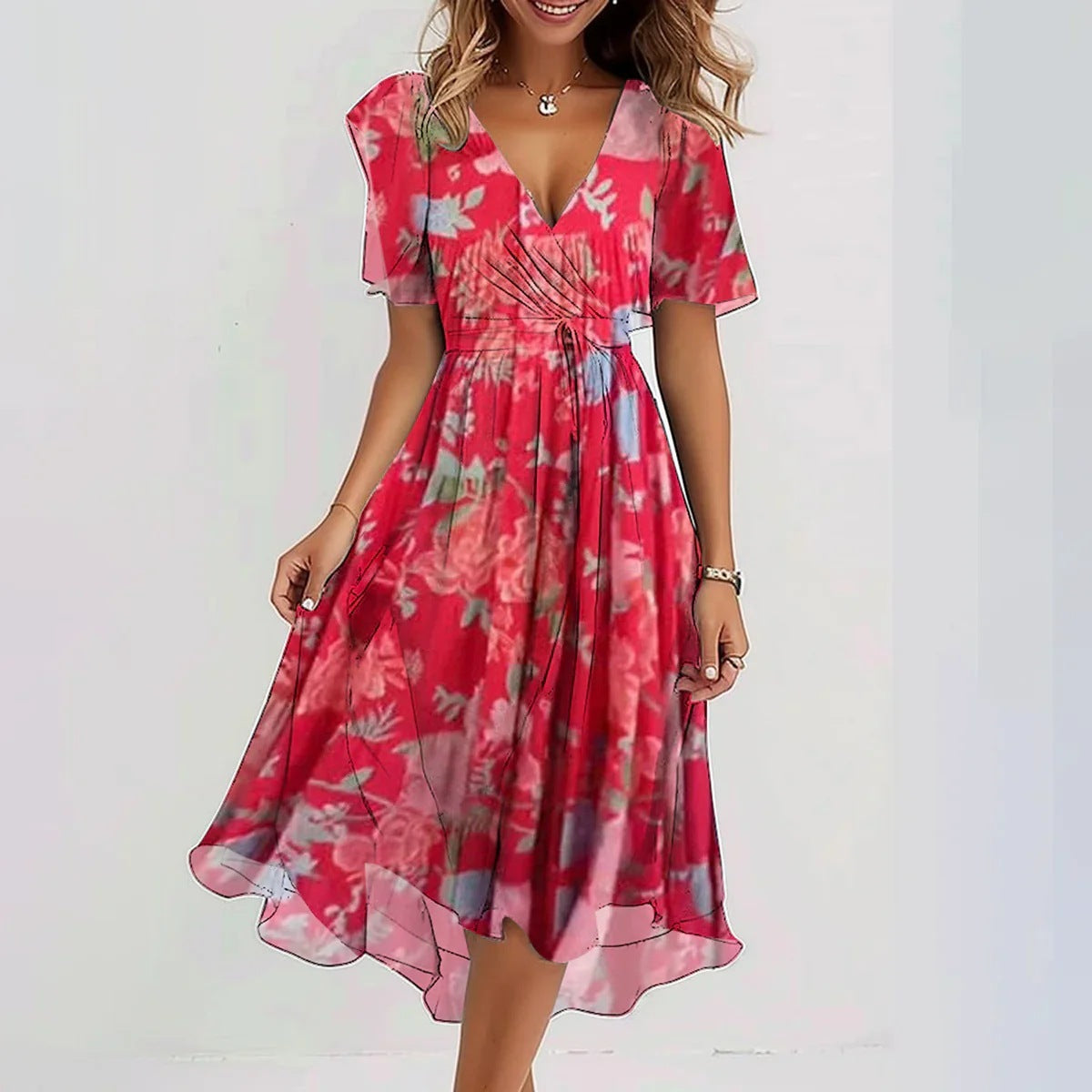 Farah | Wrap Front Midi Dress