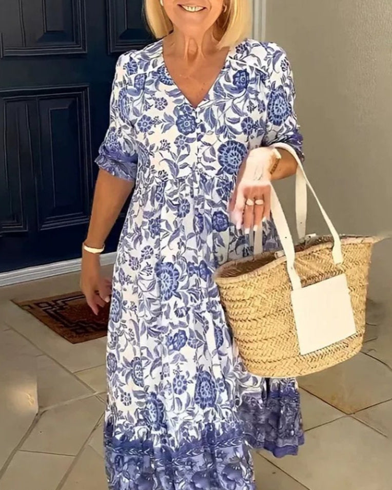 Aiza | Floral Print Midi Dress