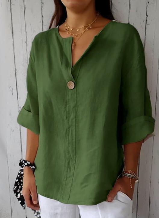 Comfortable V-neck Top | Cotton and linen