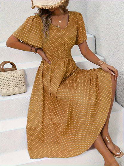Nathalie | Polka Dot Midi Dress