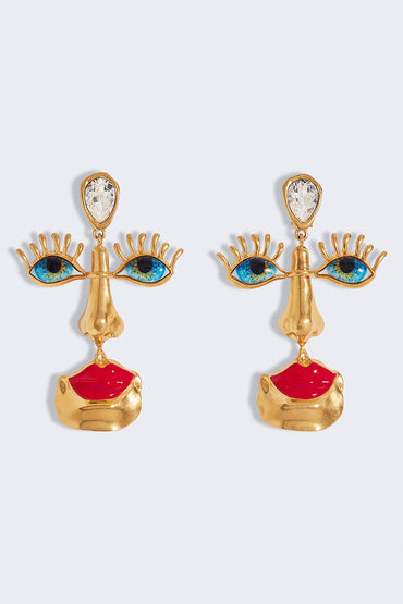 Essentials Loft™ | Evil Eyes Retro Face Stud Earrings