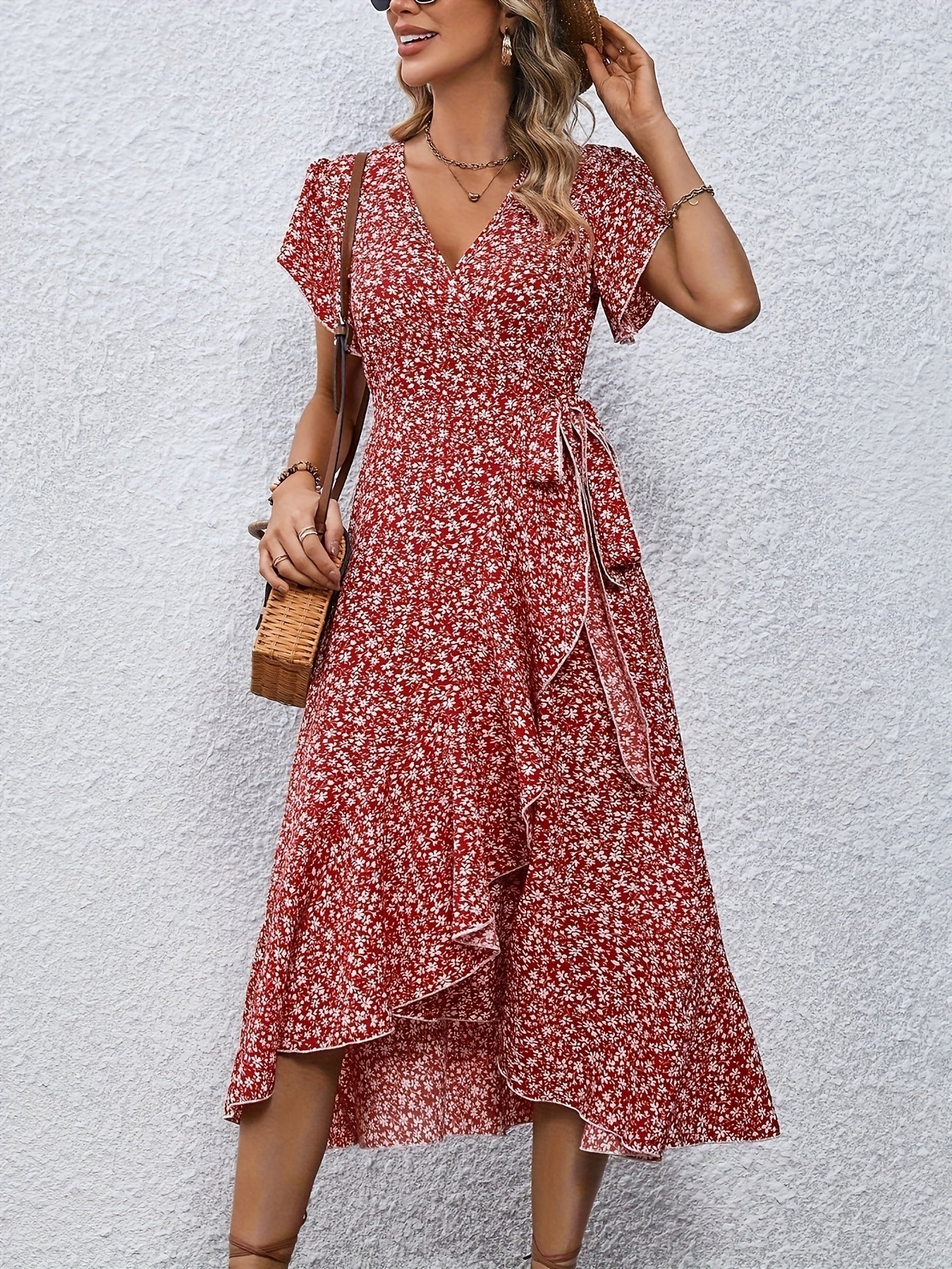 Ellen | Floral Wrap Midi Dress