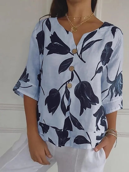 Lara | Printed V-neck Tunic Top