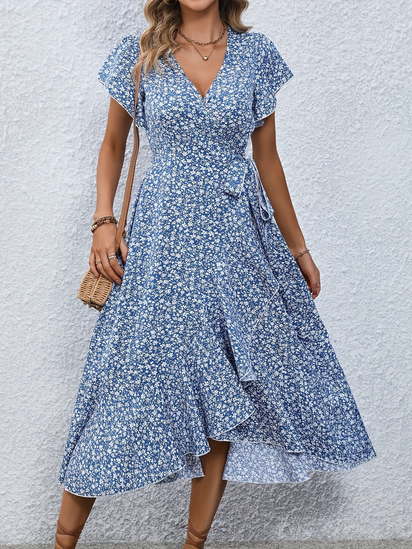 Ellen | Floral Wrap Midi Dress