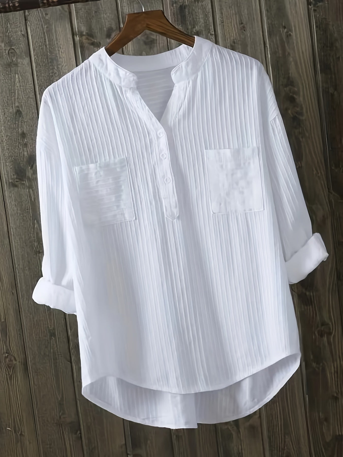 Katie – Textured Pocket Detail Blouse