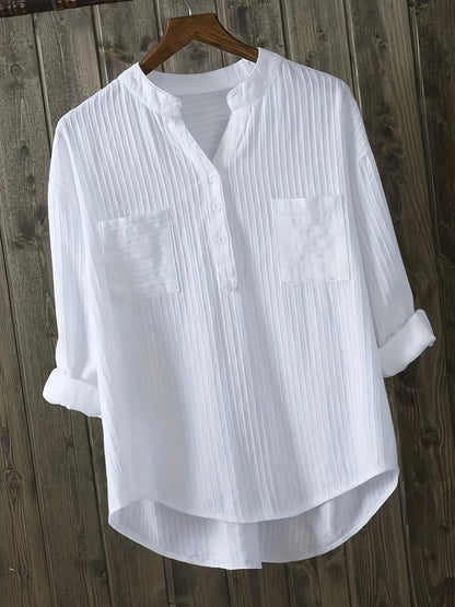 Katie – Textured Pocket Detail Blouse