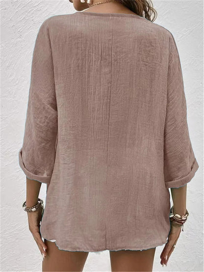 Marley – Lightweight V-Neck Button Top