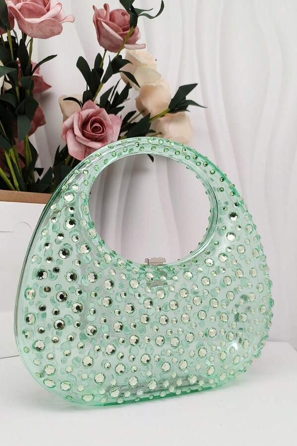 Essentials Loft™ | Diamante Embellished Acrylic Clutch Bag