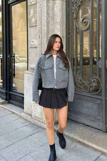Essentials Loft™ | Cropped Jacket - GRAY