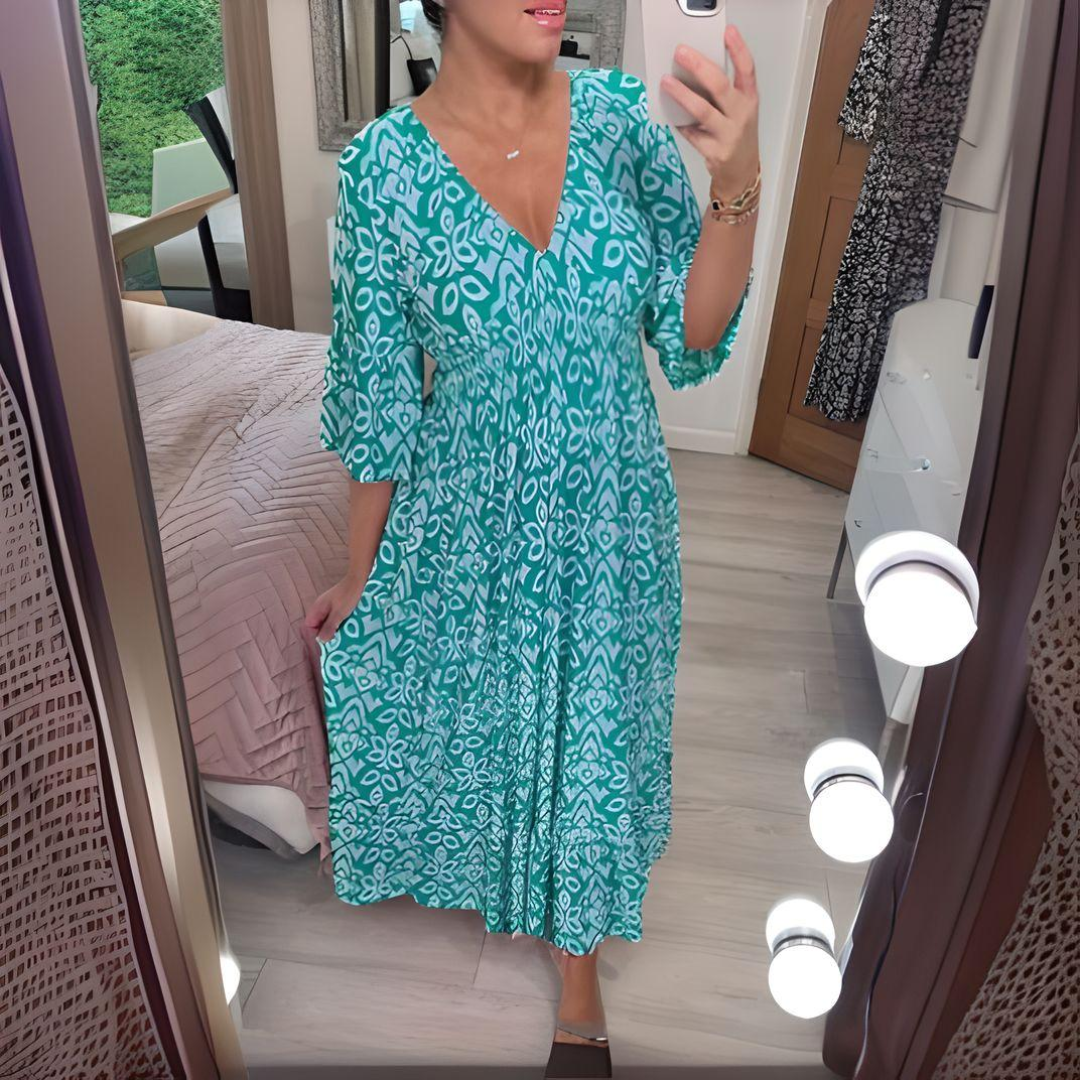 Trisha | Flowy V-Neck Midi Dress