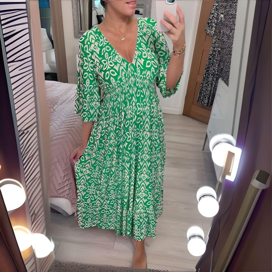 Trisha | Flowy V-Neck Midi Dress