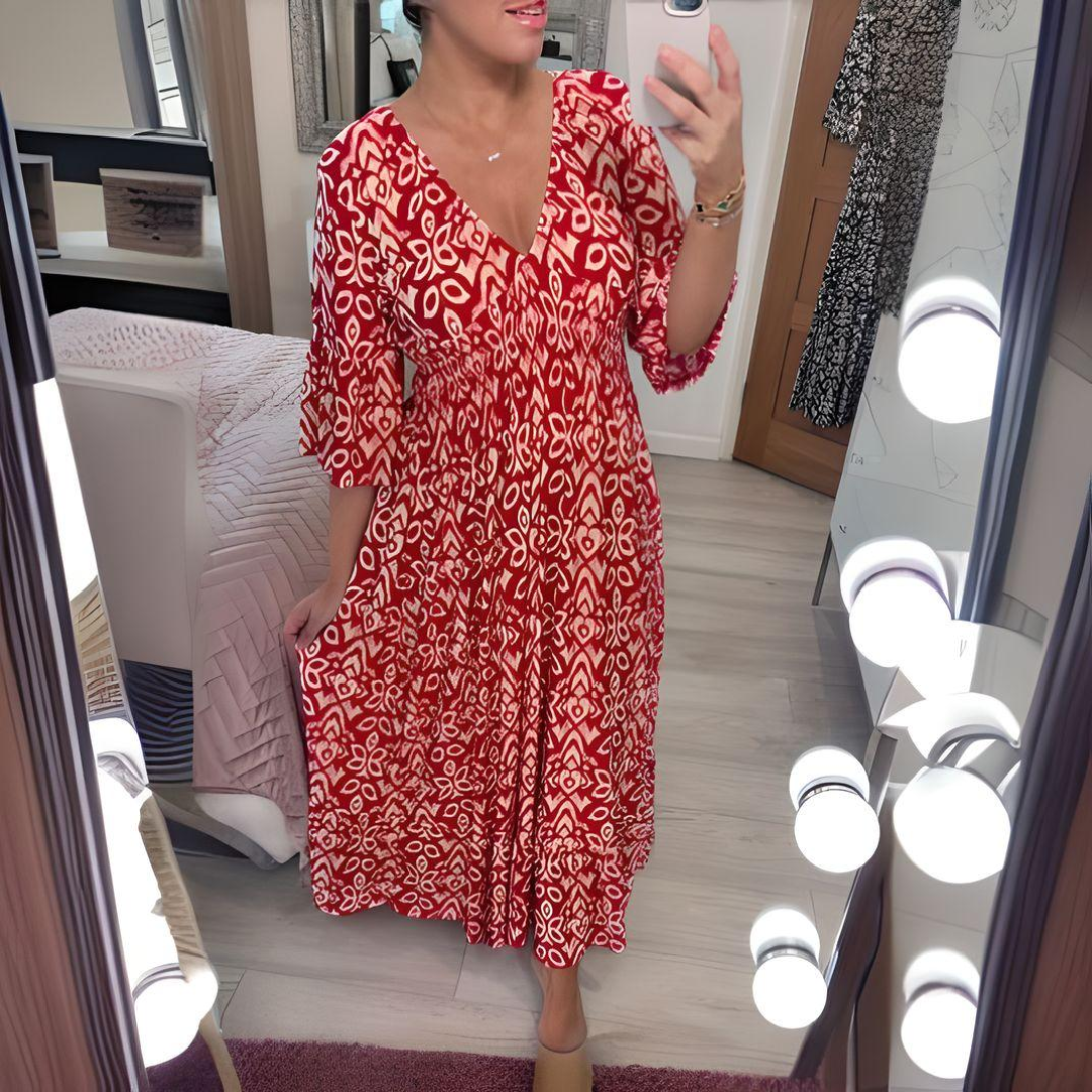 Trisha | Flowy V-Neck Midi Dress