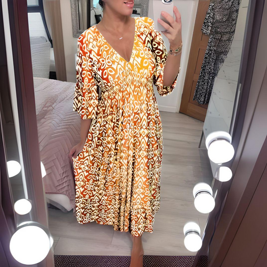 Trisha | Flowy V-Neck Midi Dress