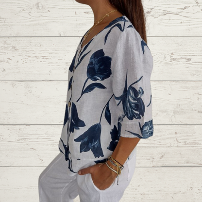 Lara | Printed V-neck Tunic Top