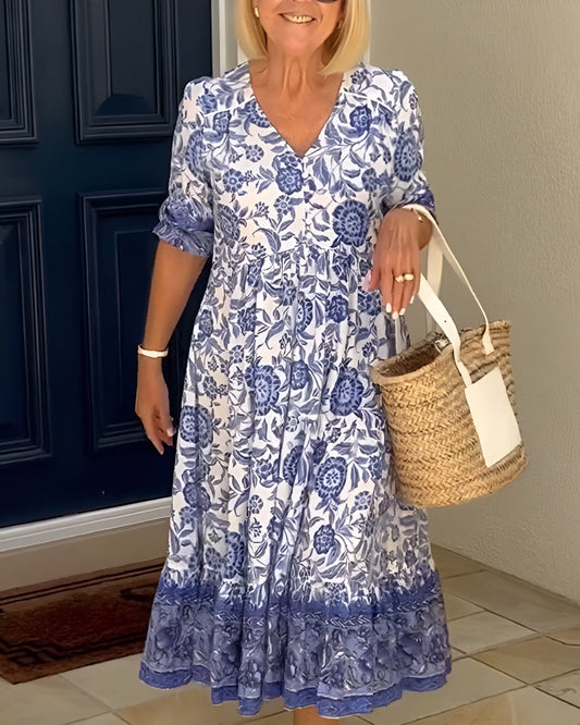 Aiza | Floral Print Midi Dress