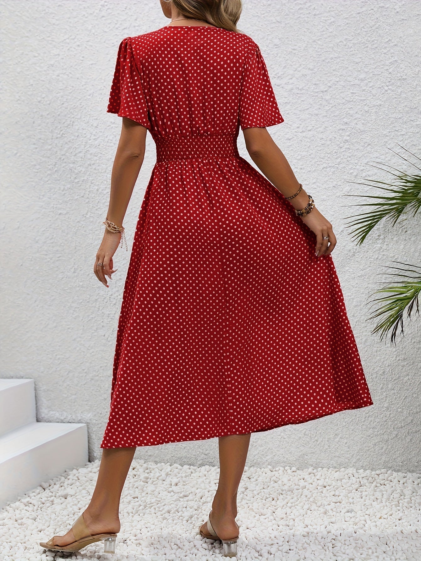 Nathalie | Polka Dot Midi Dress