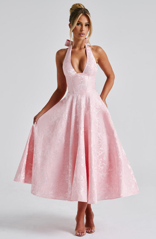 Ara | Midi Dress with Halter Neckline