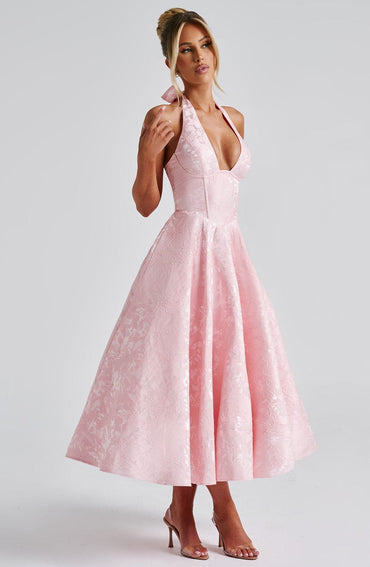 Ara | Midi Dress with Halter Neckline