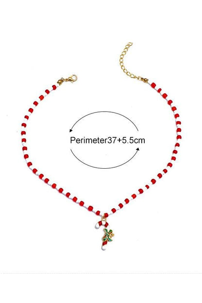 Essentials Loft™ | Enamelled Candy Cane Beaded Necklace