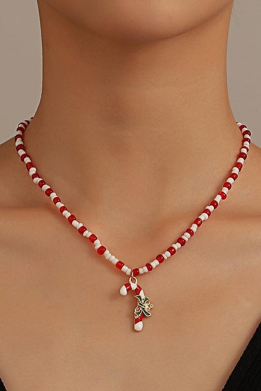 Essentials Loft™ | Enamelled Candy Cane Beaded Necklace