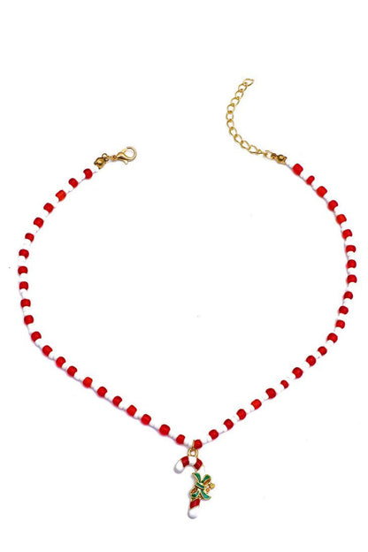 Essentials Loft™ | Enamelled Candy Cane Beaded Necklace