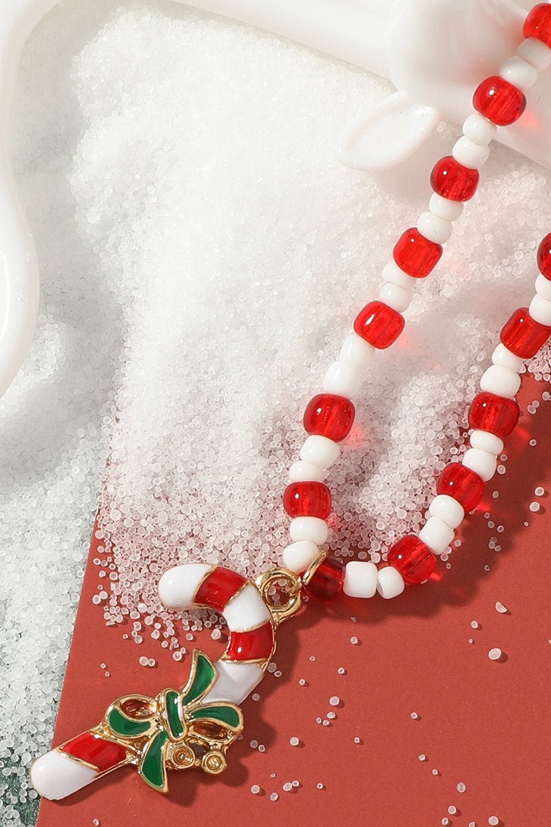 Essentials Loft™ | Enamelled Candy Cane Beaded Necklace