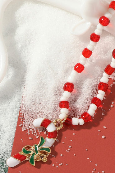 Essentials Loft™ | Enamelled Candy Cane Beaded Necklace