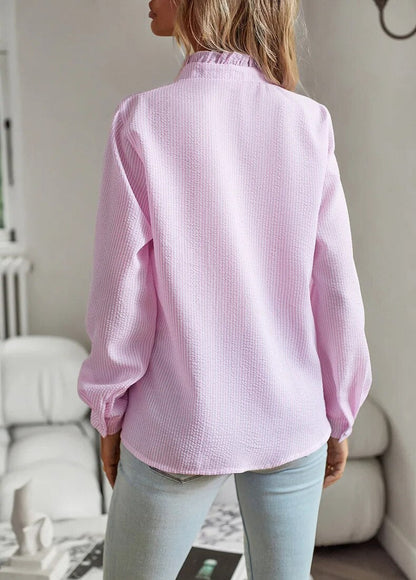 Lang – Textured Ruffle Collar Blouse