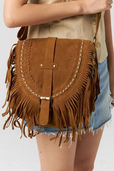 Essentials Loft™ | Brown Western Cowboy Style Fringe Crossbody Bag