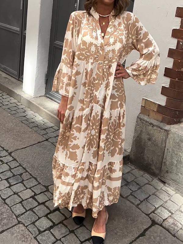 Janella – Printed Flared Maxi Dress