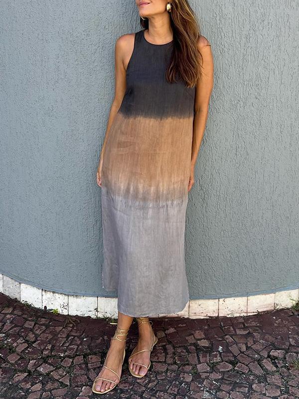 Megan | Sleeveless Ombre Midi Dress