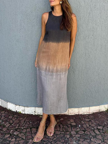 Megan | Sleeveless Ombre Midi Dress