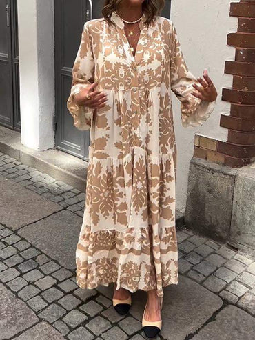 Janella – Printed Flared Maxi Dress