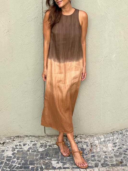 Megan | Sleeveless Ombre Midi Dress