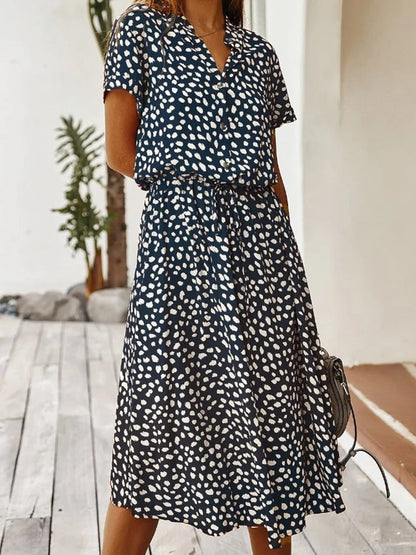 Amiya | Printed Button-Up Midi Dress