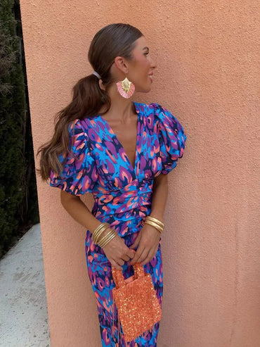 ARIELLE | COLOURFUL MIDI DRESS