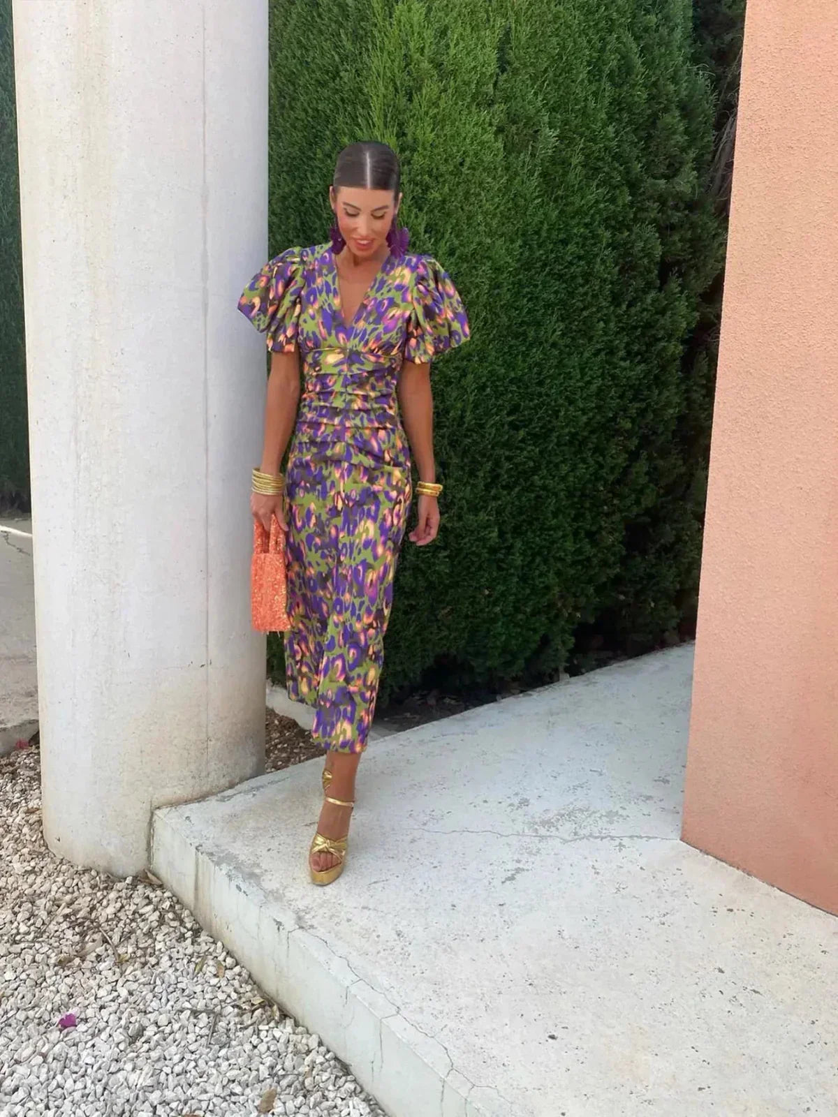 ARIELLE | COLOURFUL MIDI DRESS