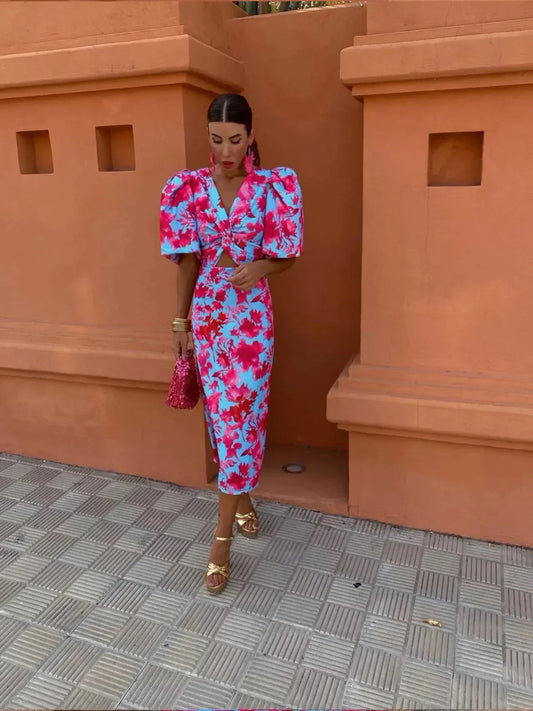 ARIELLE | COLOURFUL MIDI DRESS