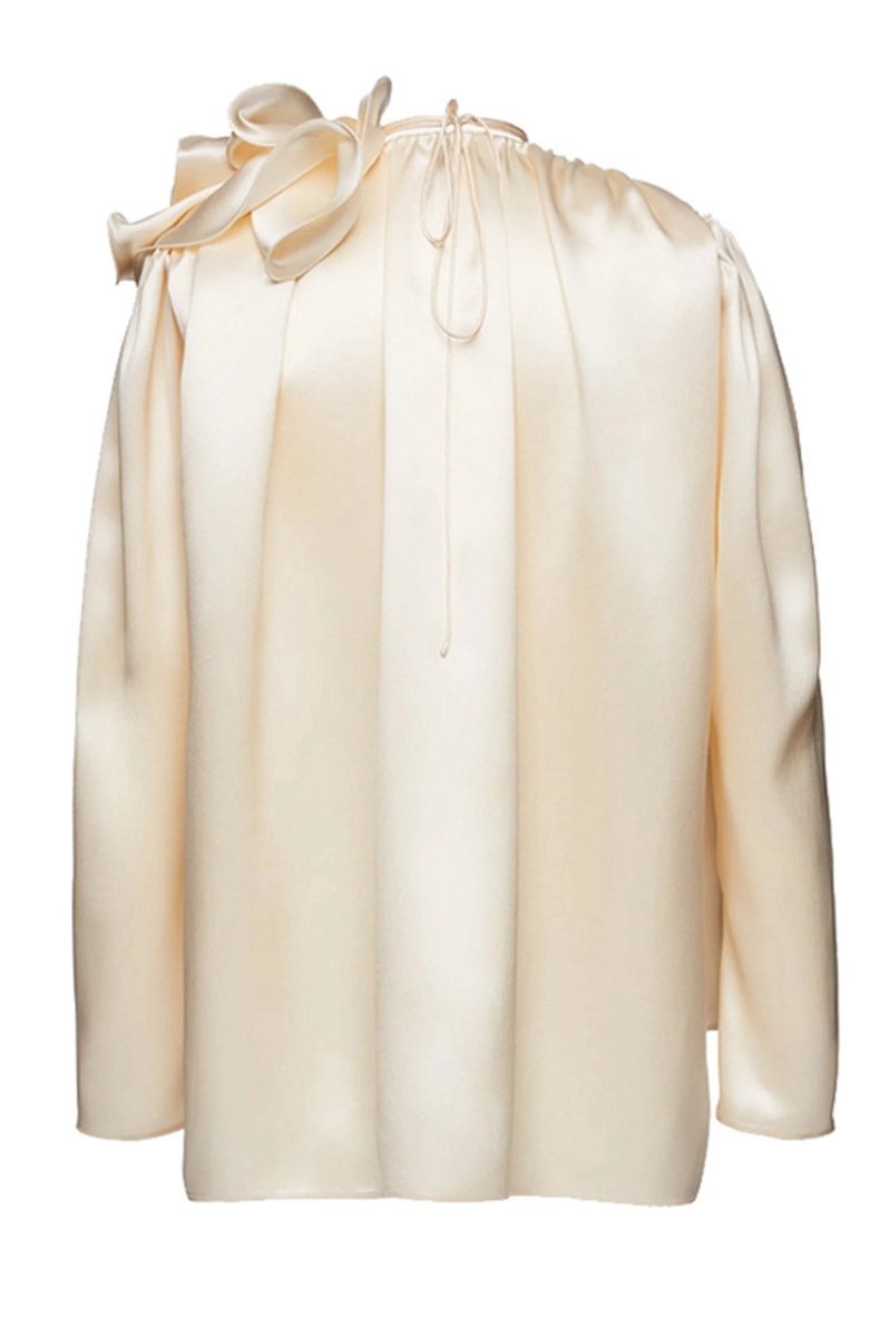 Lorraine | Flower Satin Flowy Blouse