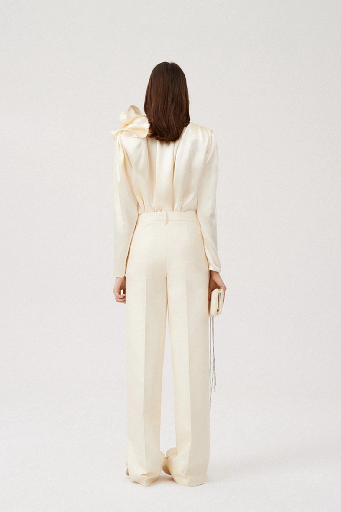 Lorraine | Flower Satin Flowy Blouse