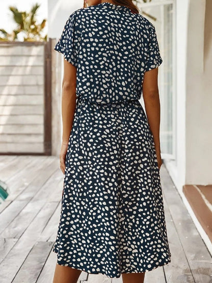 Amiya | Printed Button-Up Midi Dress