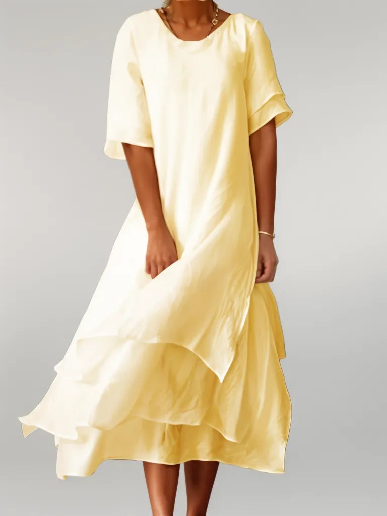 Jasmine | Layered Flowy Midi Dress