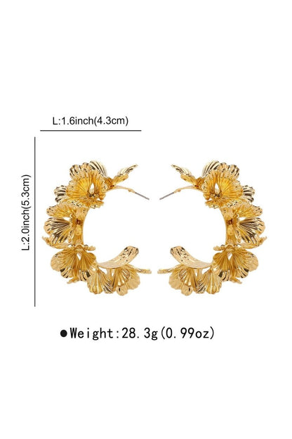 Essentials Loft™ | Multi-Layer Floral C-Shaped Earrings