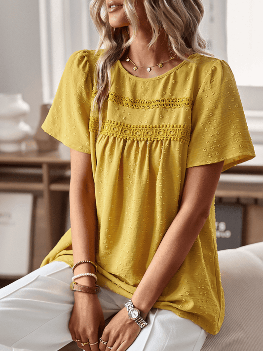 Raegan – Textured Lace Detail Blouse