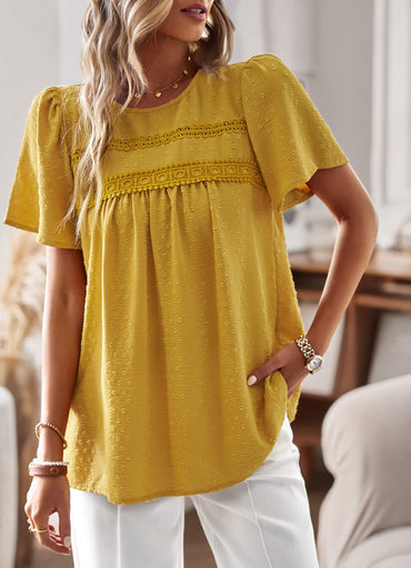 Raegan – Textured Lace Detail Blouse