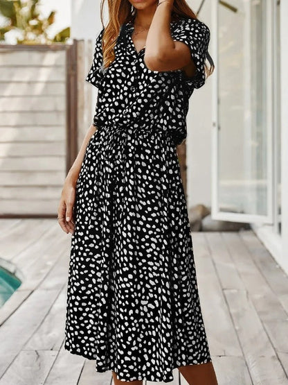 Amiya | Printed Button-Up Midi Dress