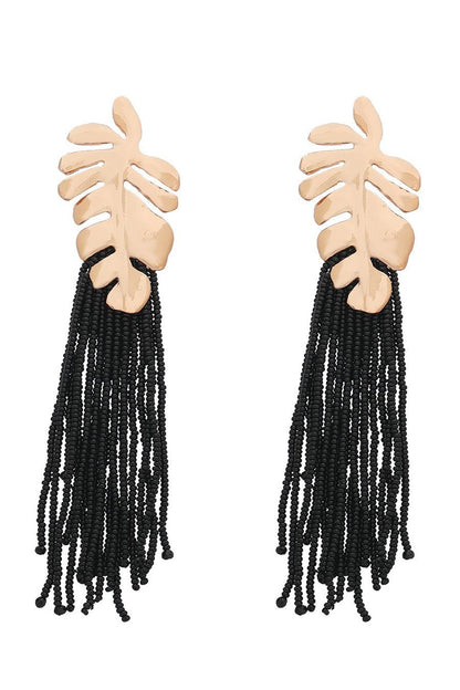 Essentials Loft™ | Palm Frond Beads Tassel Earring