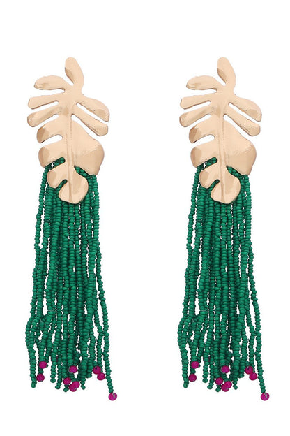 Essentials Loft™ | Palm Frond Beads Tassel Earring