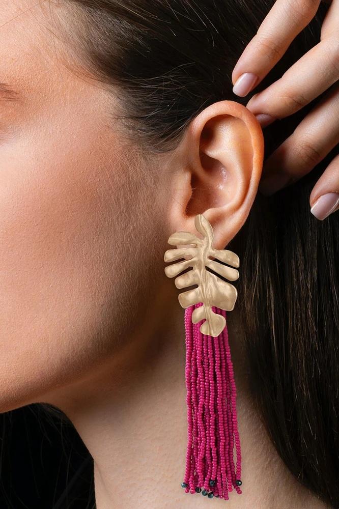 Essentials Loft™ | Palm Frond Beads Tassel Earring